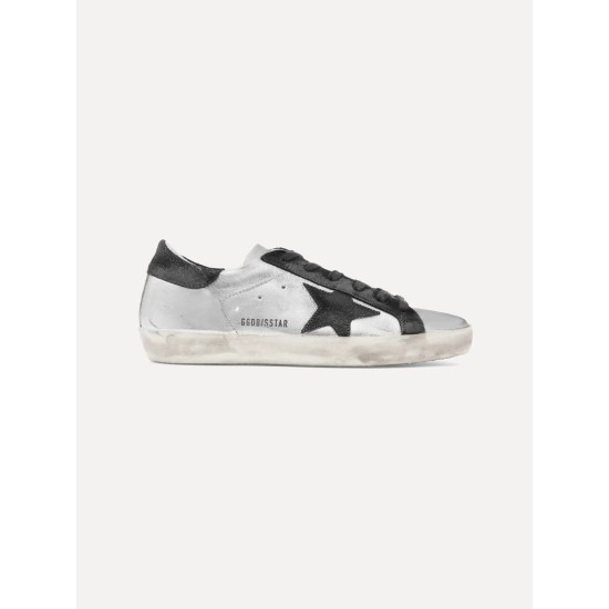 Superstar distressed metallic leather and suede sneakers Superstar distressed metallic leather and suede sneakers